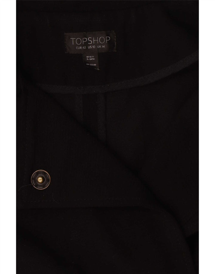 Topshop pardesiu supradimensionat pentru femei UK 14 mare poliester negru