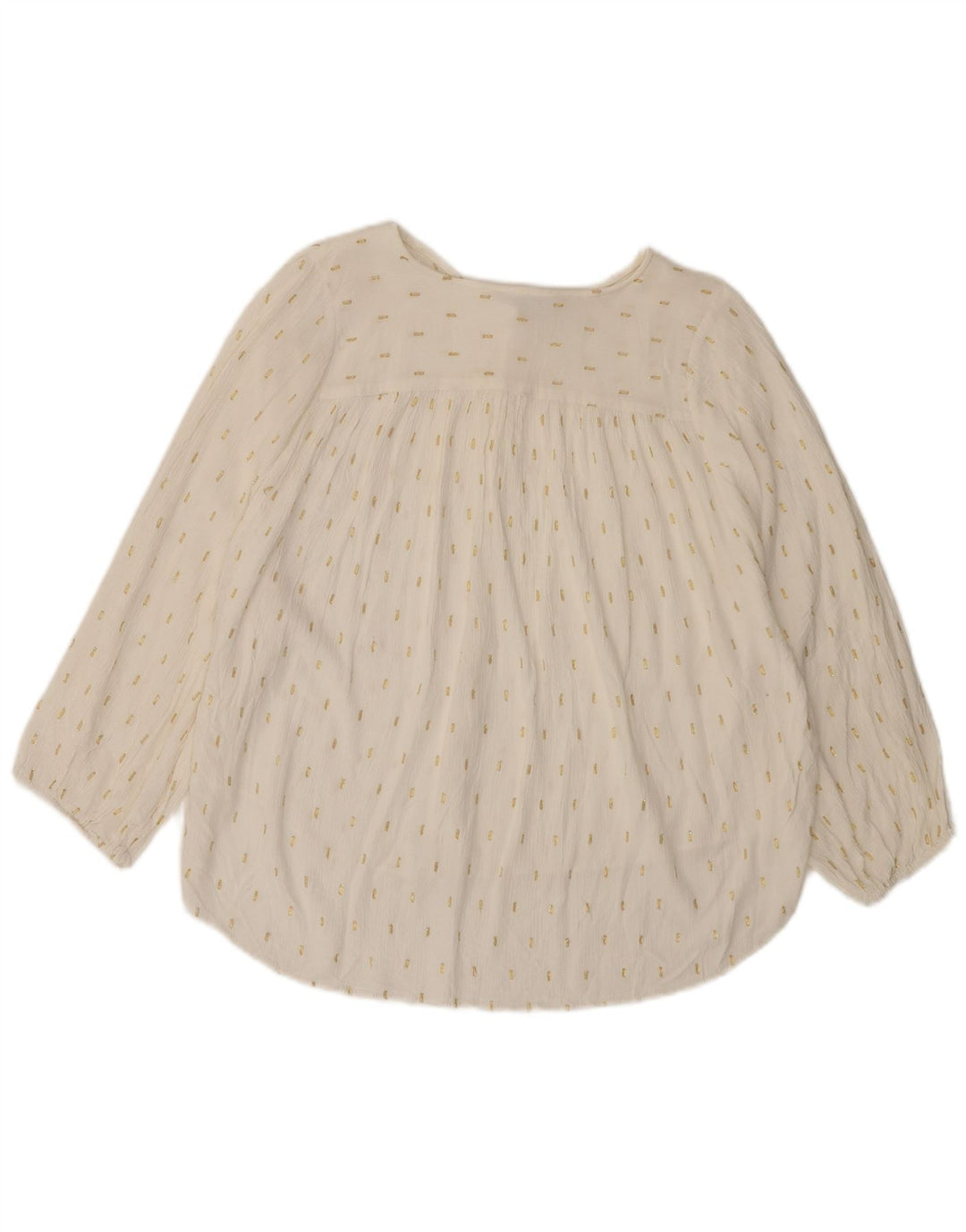 Bluză cămașă supradimensionată pentru femei Zara, cu mâneci 3/4, UK 14, mare, alb pete