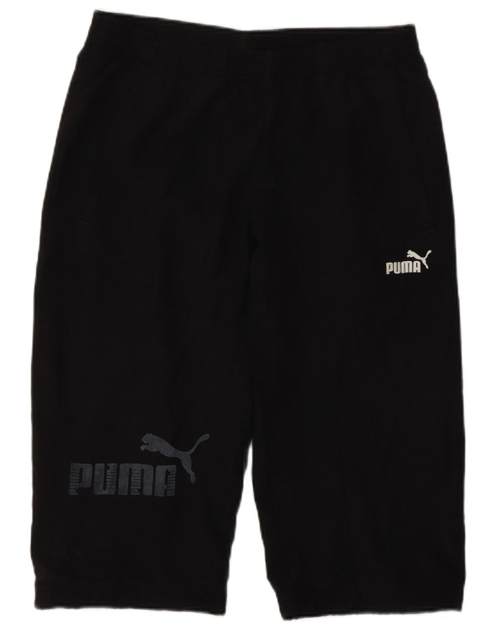 Pantaloni scurți sport PUMA Graphic Bermuda pentru băieți 13-14 ani poliester negru