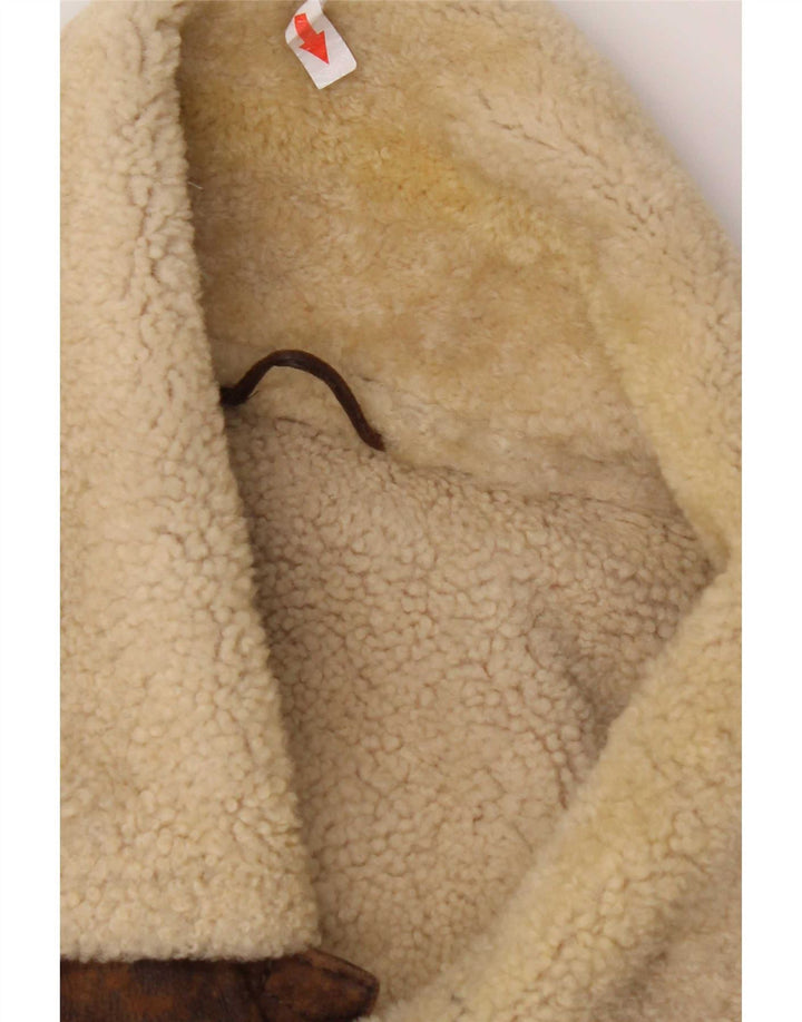 Jachetă din shearling pentru bărbați Marlboro Classics UK 42 XL piele de oaie maro