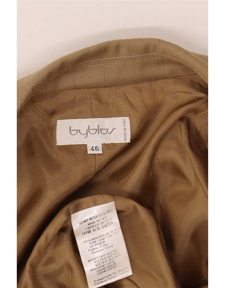 Costum pentru femei Byblos, 3 nasturi, 2 piese IT 46 mare L36 L27 kaki cu dungi