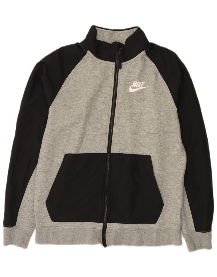 Jachetă de top pentru trening Nike pentru bărbați, bumbac color bloc, gri mic