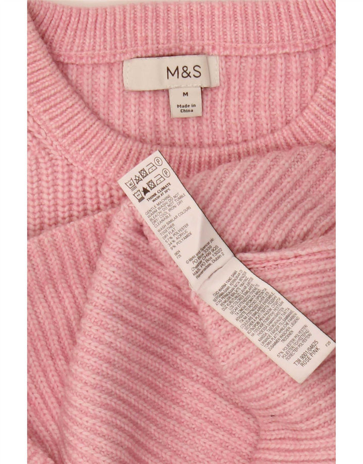 Pulover pentru femei Marks & Spencer, cu gât de barcă, poliester roz mediu UK 14