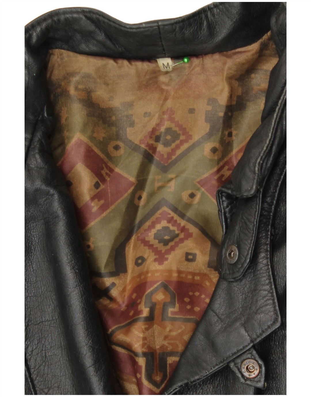 Jachetă de piele vintage pentru femei, cu ajustare largă, UK 14, neagră medie