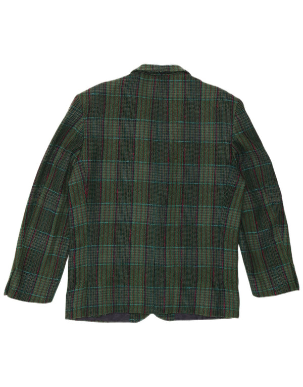 Jachetă pentru bărbați KRUNA cu 2 nasturi IT 48 Medium Green Check Lână virgină