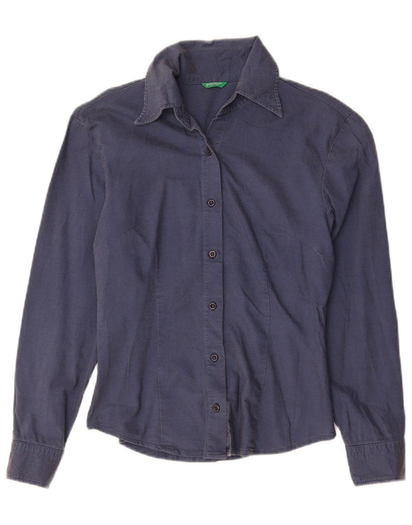 Cămașă Benetton pentru femei UK 10 Small Bleumarin Bumbac