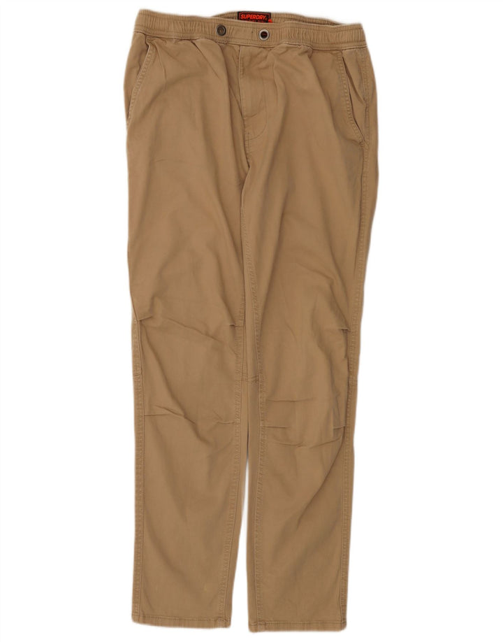 SUPERDRY Pantaloni drepti cargo pentru bărbați W32 L29 bumbac bej