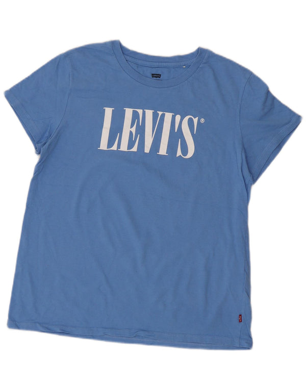 Tricou cu grafic pentru femei LEVI'S Top UK 14, mare, albastru, bumbac