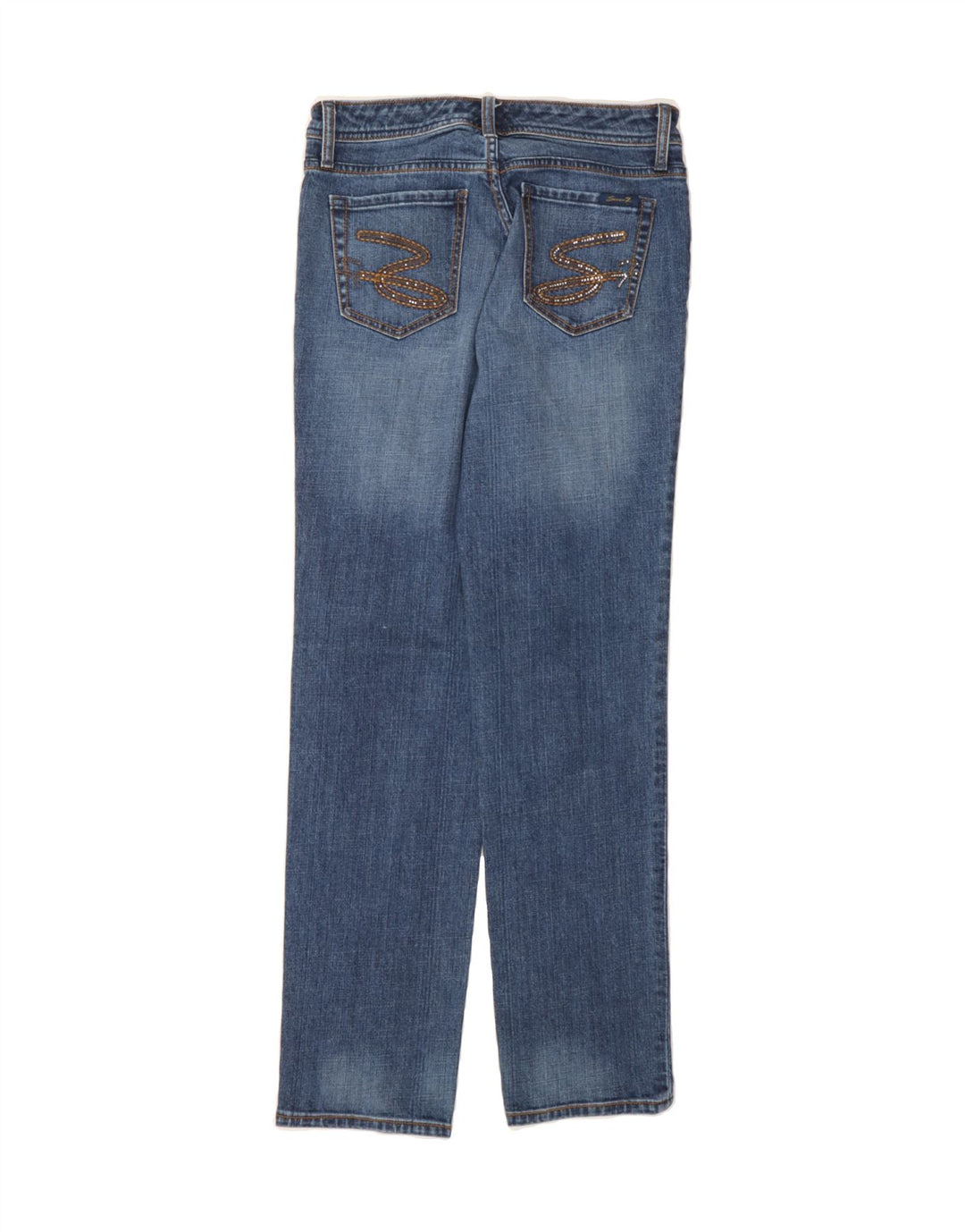 SEVEN 7 Womens Straight Jeans US 6 Medium W30 L31 Blue Cotton Vintage Seven 7 and Second-Hand Seven 7 from Messina Hembry 