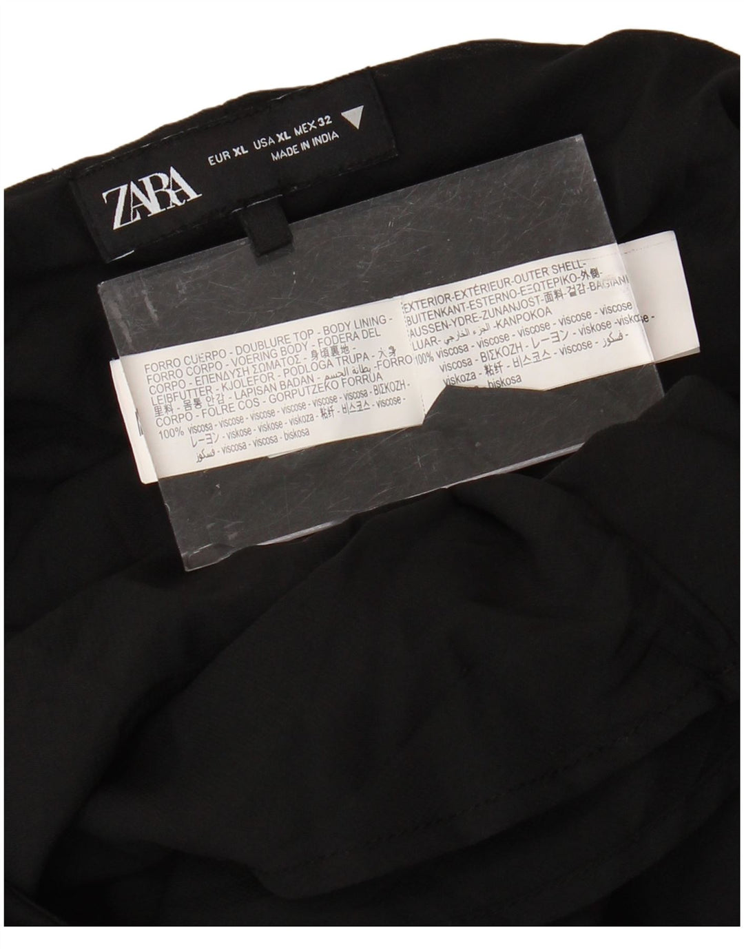 Rochie maxi cu mânecă lungă pentru femei ZARA UK 18 XL, viscoză neagră