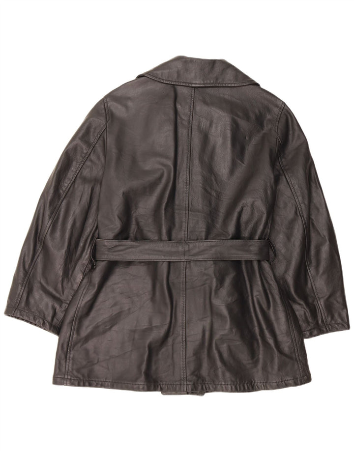 Geacă de piele vintage pentru bărbați IT 46 Small Black