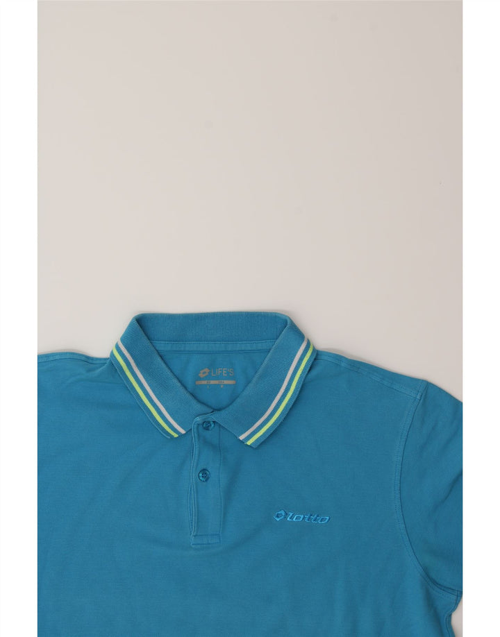 LOTTO Mens Polo Shirt Medium Blue Cotton Vintage Lotto and Second-Hand Lotto from Messina Hembry 