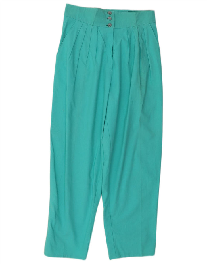 Pantaloni chino VINTAGE pentru femei cu talie înaltă L28 L27 bumbac turcoaz