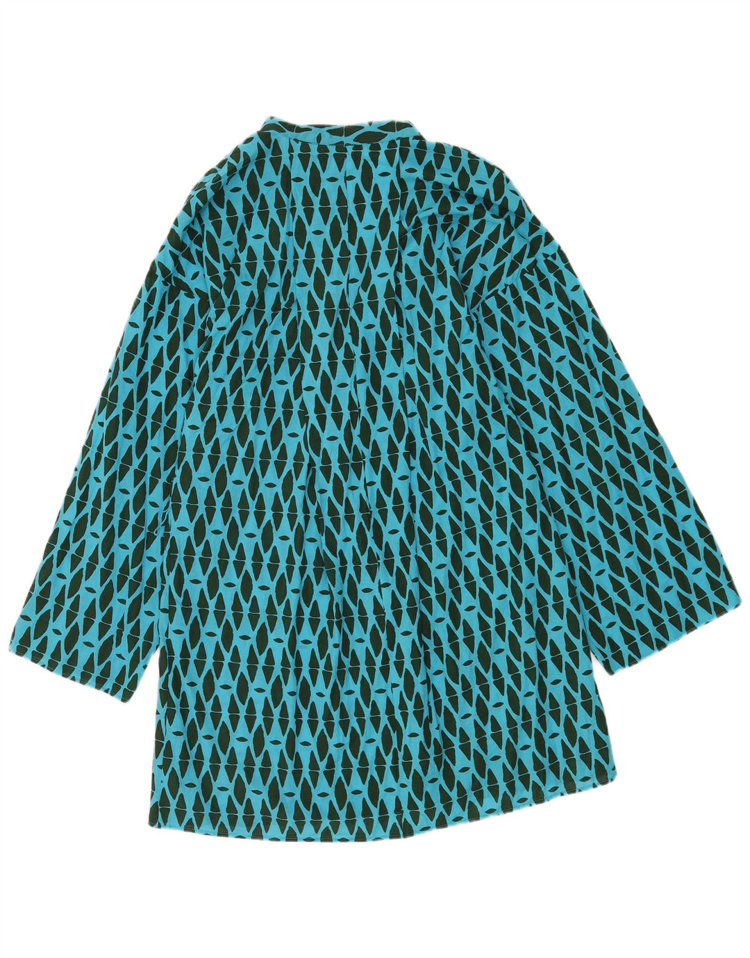 Rochie cu mânecă lungă Zara pentru femei UK 14 Bumbac geometric albastru mediu