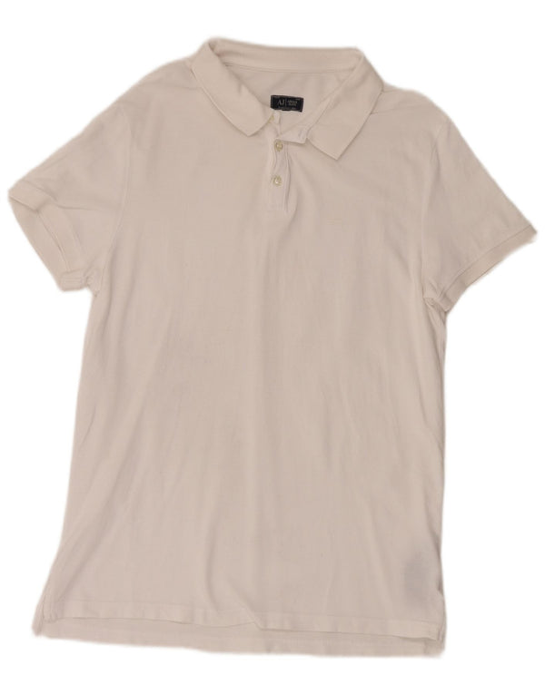Armani Jeans Băieți Polo 15-16 Ani XL Bumbac Alb