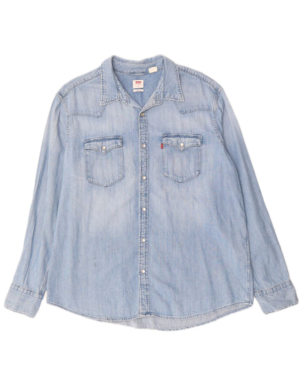 Cămașă de blugi standard pentru bărbați Levi's XL, bumbac albastru