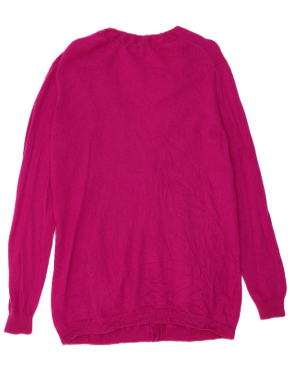 Hobbs Womens Cardigan Sweater UK 14 Large Burgundy Cashmere