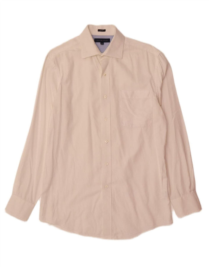 TOMMY HILFIGER Mens Slim Fit Shirt Size 15 Medium White Cotton