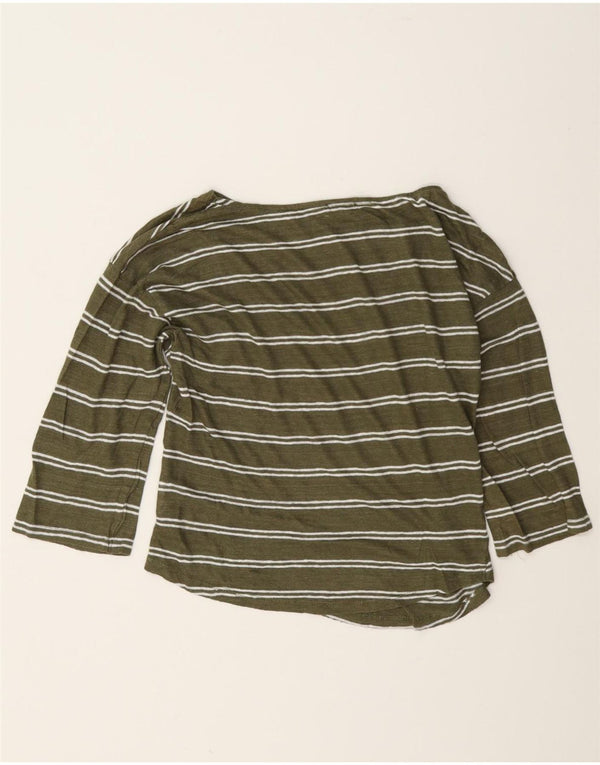 Benetton Top supradimensionat pentru femei, cu mâneci 3/4 UK 6 XS, in dungi verzi