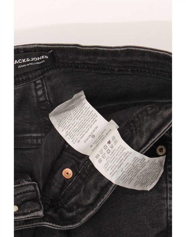 Blugi slim pentru bărbați Jack & Jones Distressed W34 L32 bumbac negru