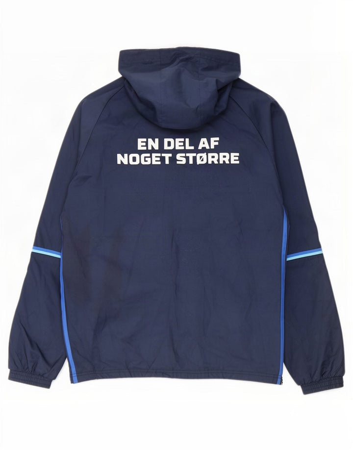 Jachetă de top pentru trening cu glugă grafică Adidas pentru bărbați, poliester mediu albastru bleumarin