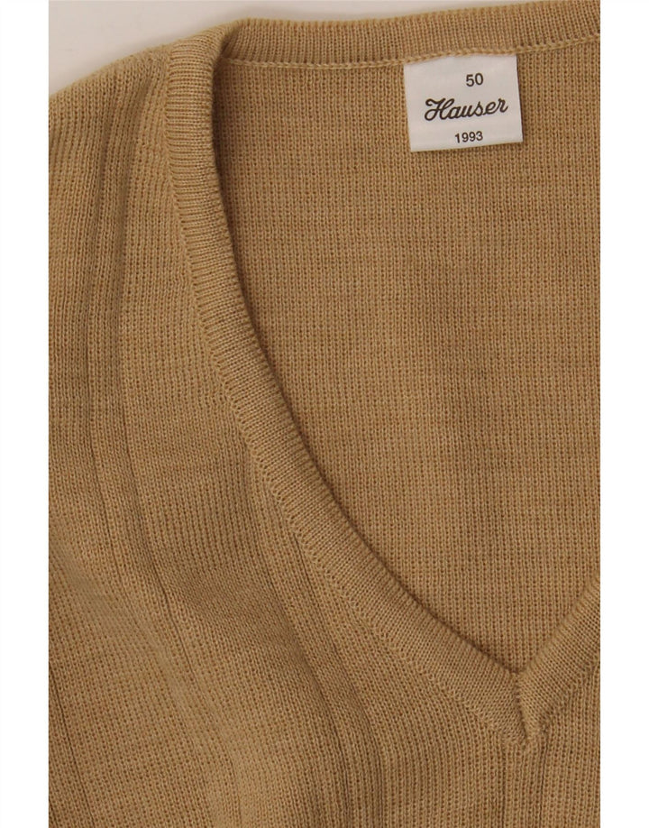 Pulover Vintage pentru bărbați cu decolteu în V IT 50 Medium Bej Acrilic