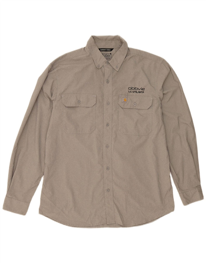 Cămașă Carhartt pentru bărbați, cu o formă relaxată, mare, gri, poliester
