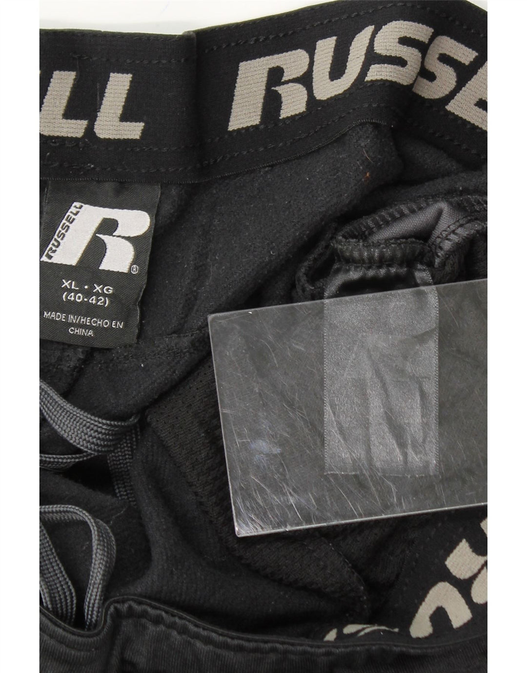 RUSSELL ATHLETIC Mens Tracksuit Trousers XL Black Colourblock Polyester Vintage Russell Athletic and Second-Hand Russell Athletic from Messina Hembry 