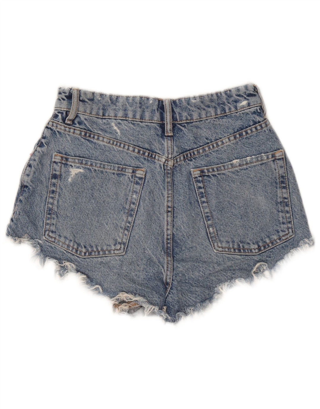 Pantaloni scurți din denim învechit pentru femei Zara EU 36 XS W26 Albastru