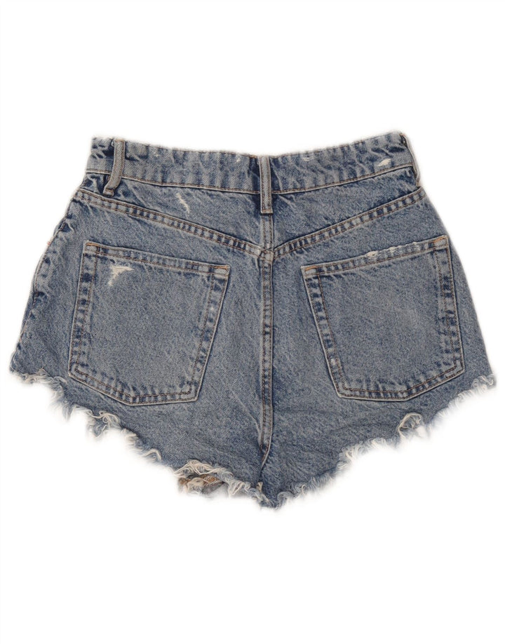 Pantaloni scurți din denim învechit pentru femei Zara EU 36 XS W26 Albastru