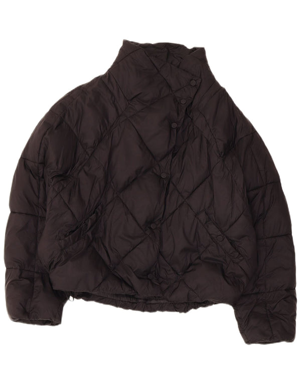 Zara Womens Crop Oversized Padded Jacket UK 14 Medium Black Polyester