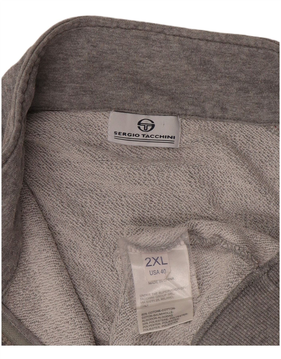 Jachetă de trening pentru bărbați Sergio Tacchini, 2XL, bumbac color bloc, gri