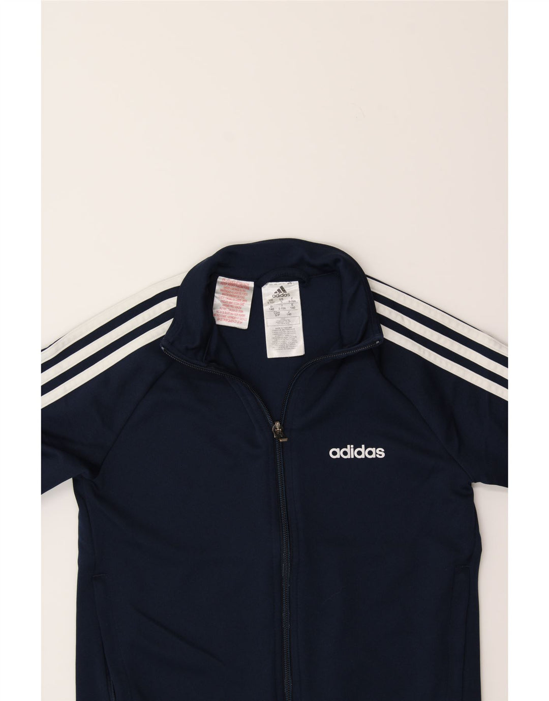 ADIDAS Boys Aeroready Tracksuit Top Jacket 9-10 Years Navy Blue Polyester Vintage Adidas and Second-Hand Adidas from Messina Hembry 