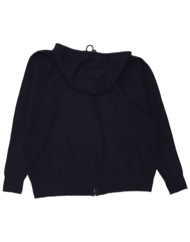 Pulover pentru femei Marks & Spencer, cu fermoar, cu glugă, UK 14, mediu, bleumarin, viscoză