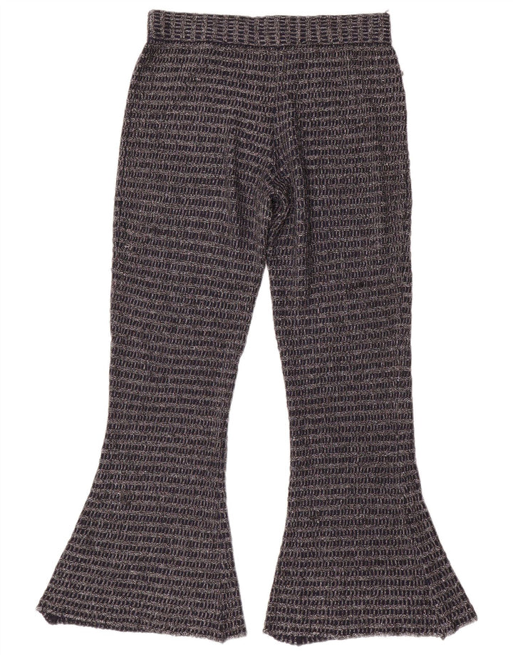 Pantaloni evazați din tricot pentru femei Zara Mediu L30 L30 Poliester cu dungi bleumarin