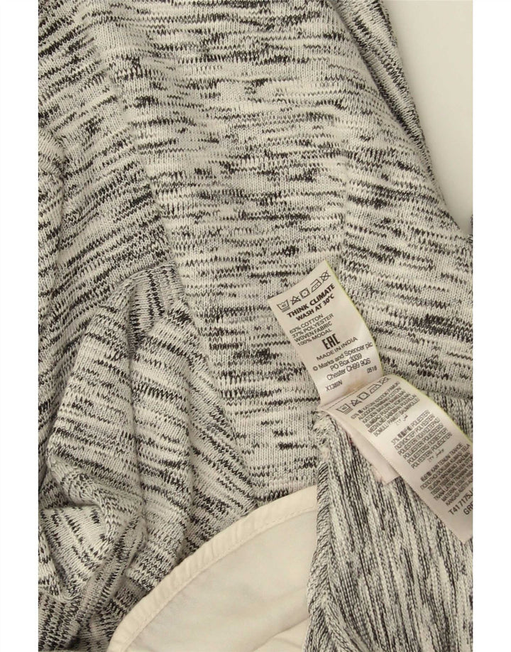 Marks & Spencer Top pentru femei cu mâneci 3/4 UK 14 mare, gri bumbac cu pete