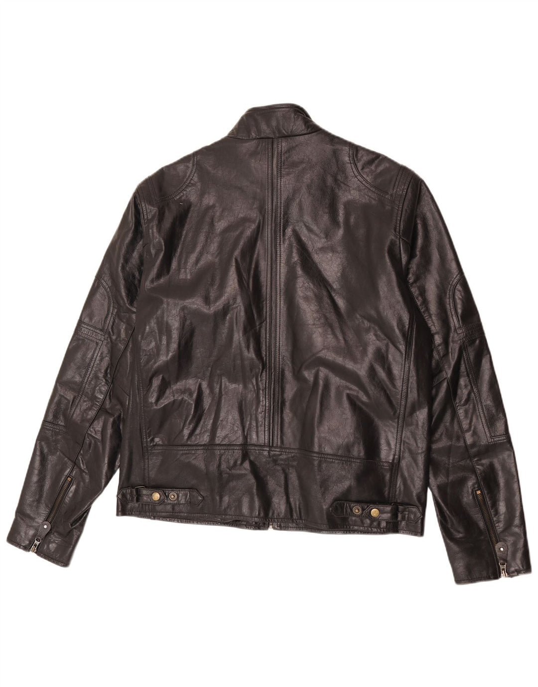 Jachetă de piele vintage pentru femei UK 22 3XL Negru