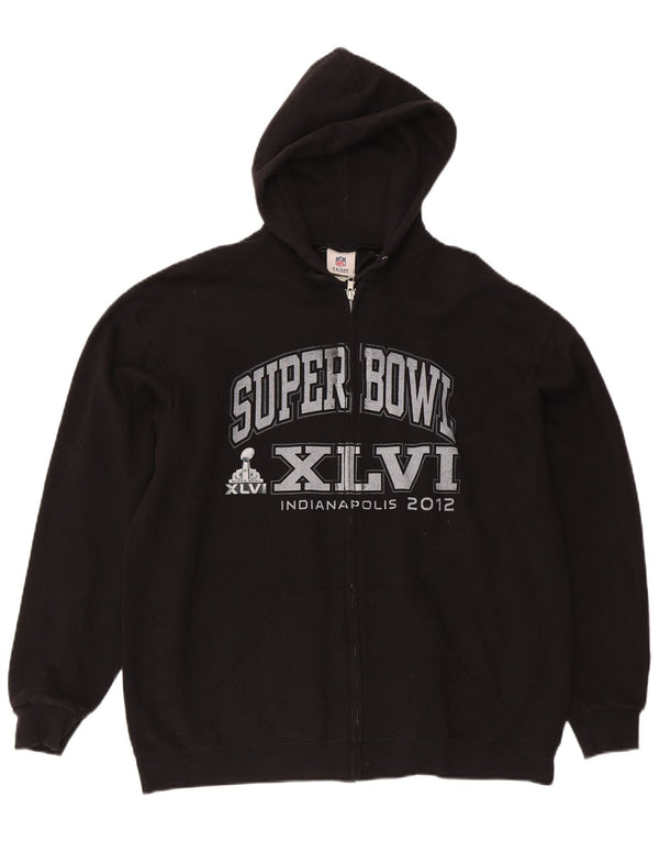 Pulover NFL Super Bowl XLVI Graphic Zip Hoodie pentru bărbați, mare, negru