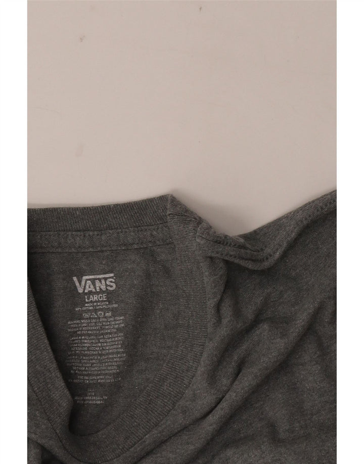 Tricou grafic Vans pentru bărbați Top mare, gri, bumbac cu pete