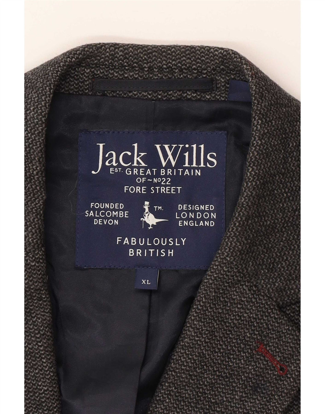 Blazer Jack Wills pentru bărbați, cu 2 nasturi, UK 42 XL, lână gri
