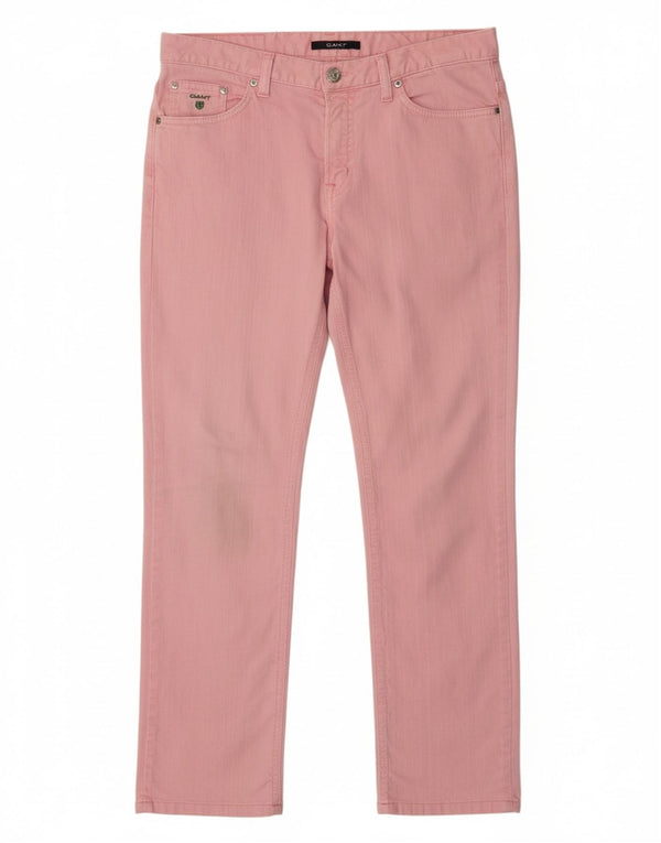 Pantaloni casual drepti GANT Dawn pentru femei, cu ajustare normală, L29 L32, bumbac roz