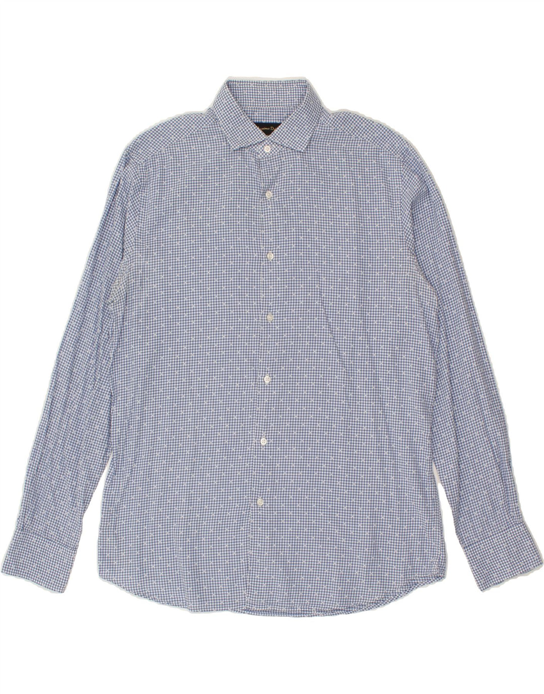 MASSIMO DUTTI Mens Shirt Large Blue Spotted Cotton Vintage Massimo Dutti and Second-Hand Massimo Dutti from Messina Hembry 