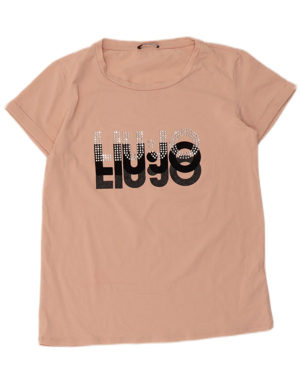 Tricou grafic Liu Jo pentru femei Top UK 10 Small Pink Bumbac