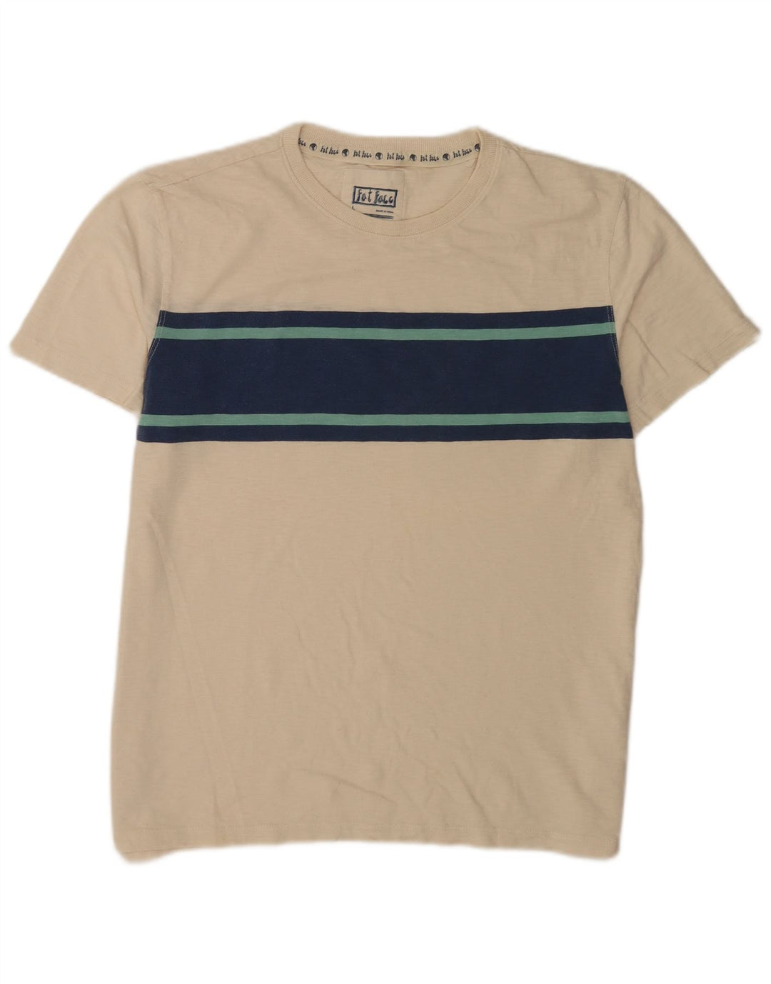 Tricou Bărbați Fat Face Top Mare Bej Colorblock Bumbac