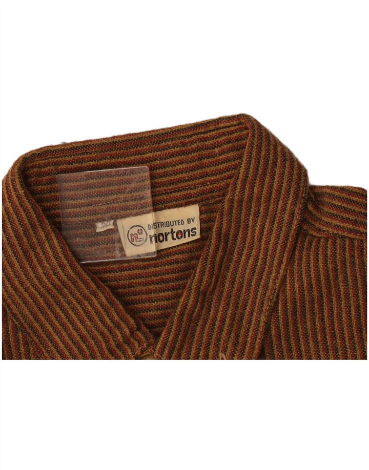 Cămașă de flanel pentru bărbați NORTONS IT 50 Medium Brown Pinstripe