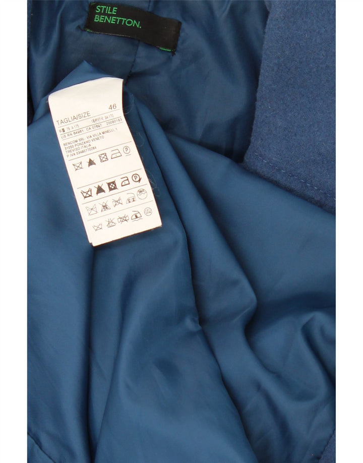 BENETTON Womens Overcoat IT 46 Large Blue Wool Vintage Benetton and Second-Hand Benetton from Messina Hembry 