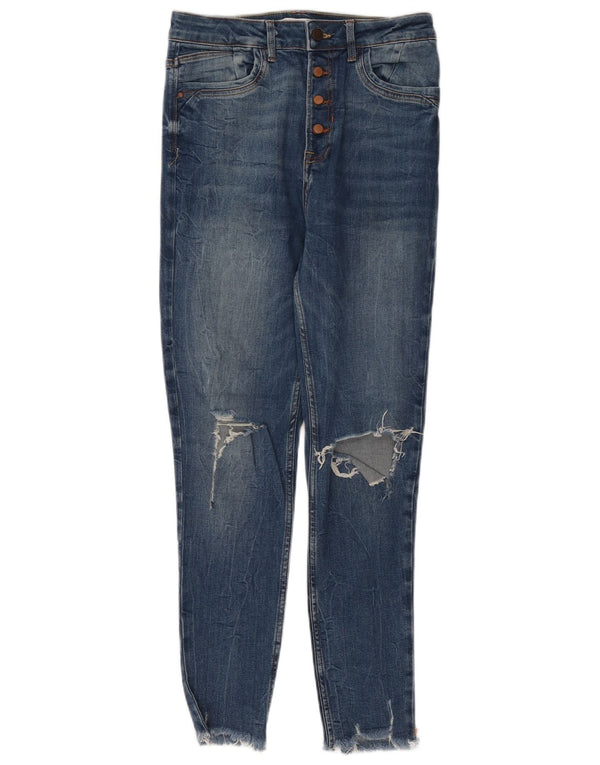 Blugi skinny cu talie înaltă pentru femei Zara EU 40 Medium L30 L27 Albastru