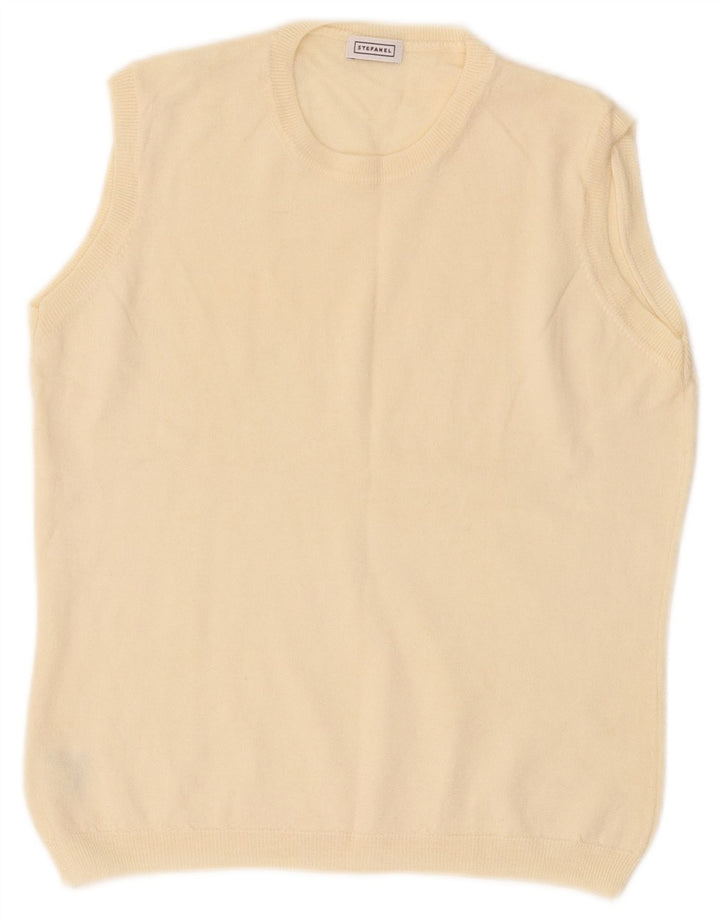 Stefanel Womens Vest Tank Top IT 46 Large Wool White Wool
