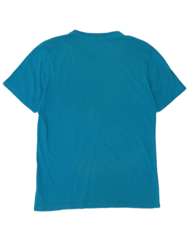Tricou cu grafică Puma pentru bărbați Top din bumbac albastru mediu