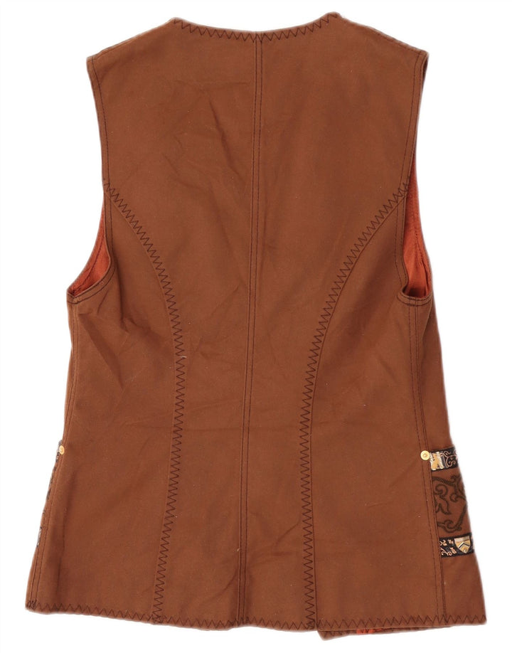 Gilet pentru femei Roccobarocco IT 40 mic, maro, din bumbac Paisley